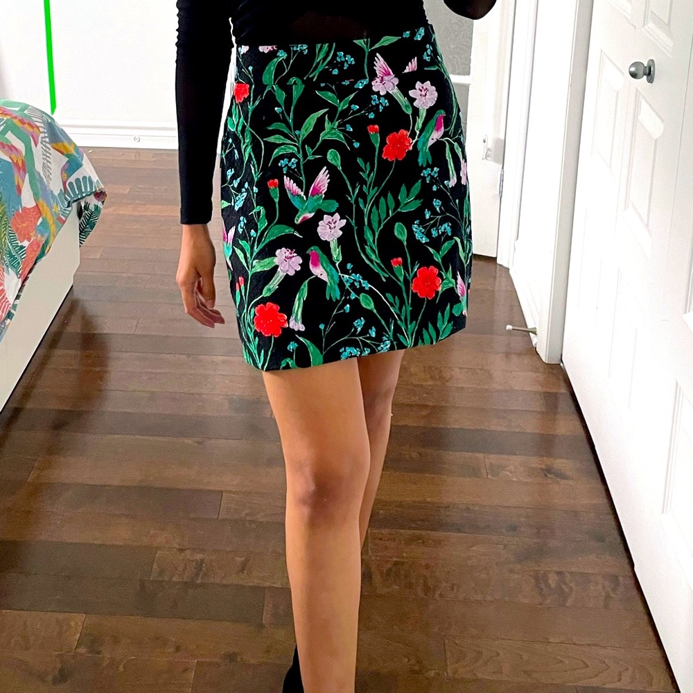 Kate Spade Hummingbird Jardin Floral Skirt